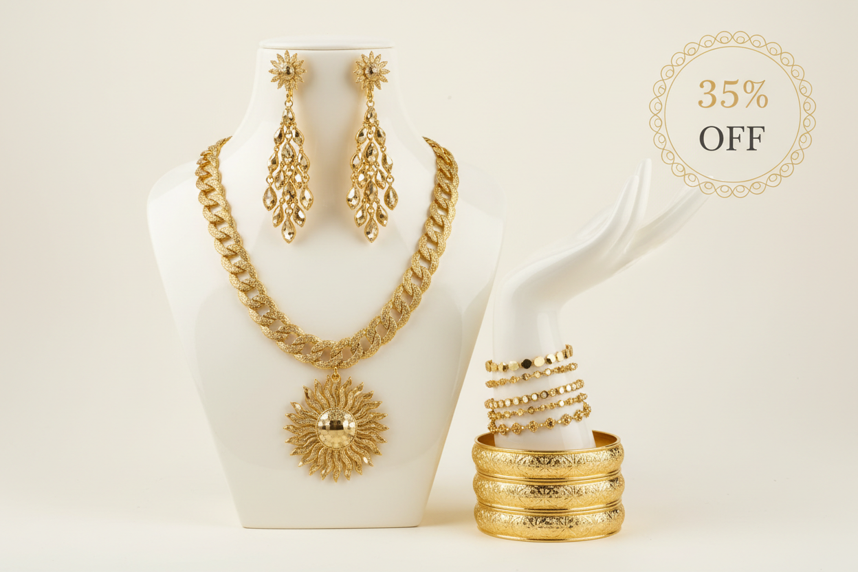 Gold Plated Jewelry Set - 35% OFF
